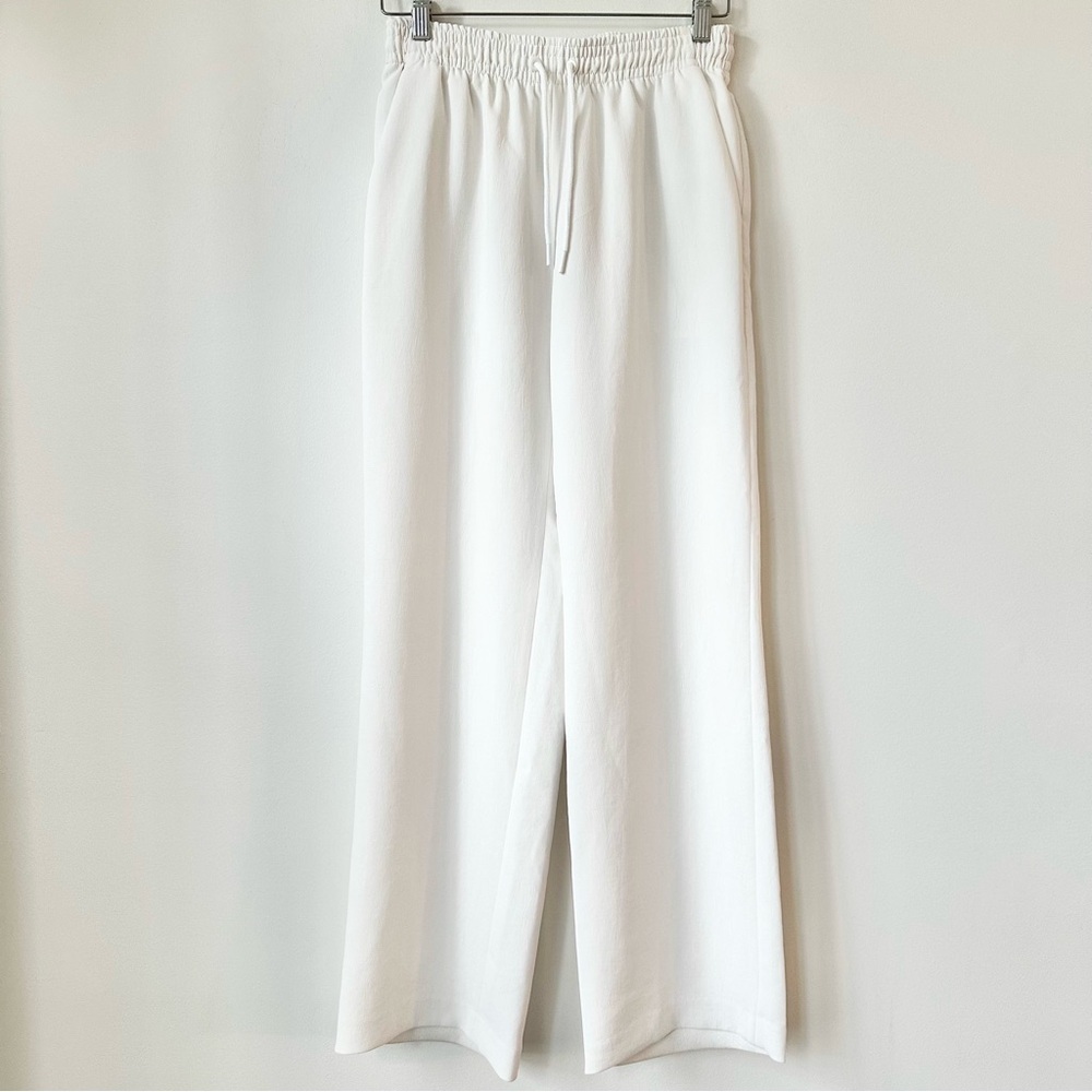 ARITZIA | WILFRED THESIS PANT MID RISE WIDE LEG DRAWCORD WAISTBAND CREPETTE XS